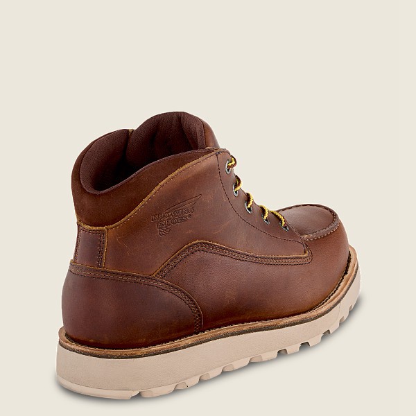 Red Wing Mens Work Boots - Traction Tred Lite - Waterproof Soft Toe Chukka - Brown - RBD480956